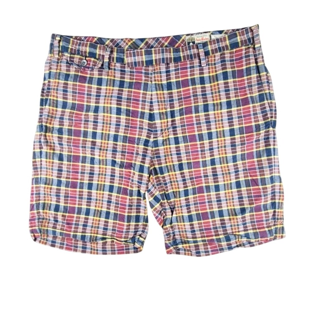 Ralph Lauren Shorts Mens 34 Multicolor Madras Plaid Chino Cotton Casual Summer